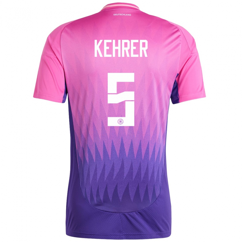 Børn Tyskland Thilo Kehrer #5 Pink Lilla Udebane Spillertrøjer 24-26 Trøje T-Shirt