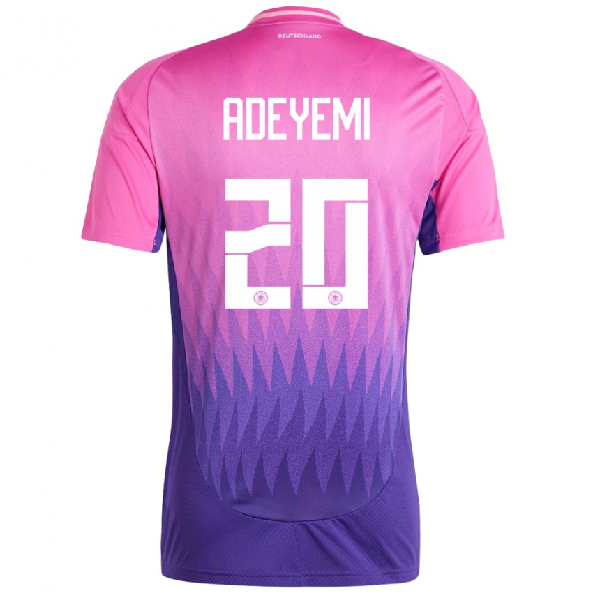 Børn Tyskland Karim Adeyemi #20 Pink Lilla Udebane Spillertrøjer 24-26 Trøje T-Shirt