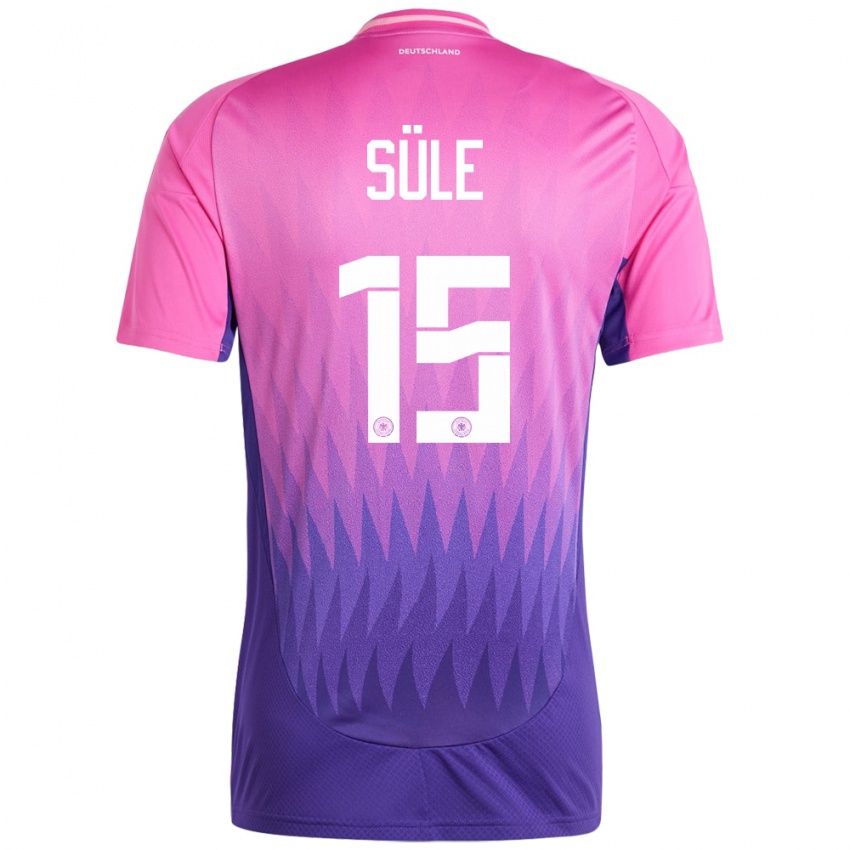 Børn Tyskland Niklas Sule #15 Pink Lilla Udebane Spillertrøjer 24-26 Trøje T-Shirt