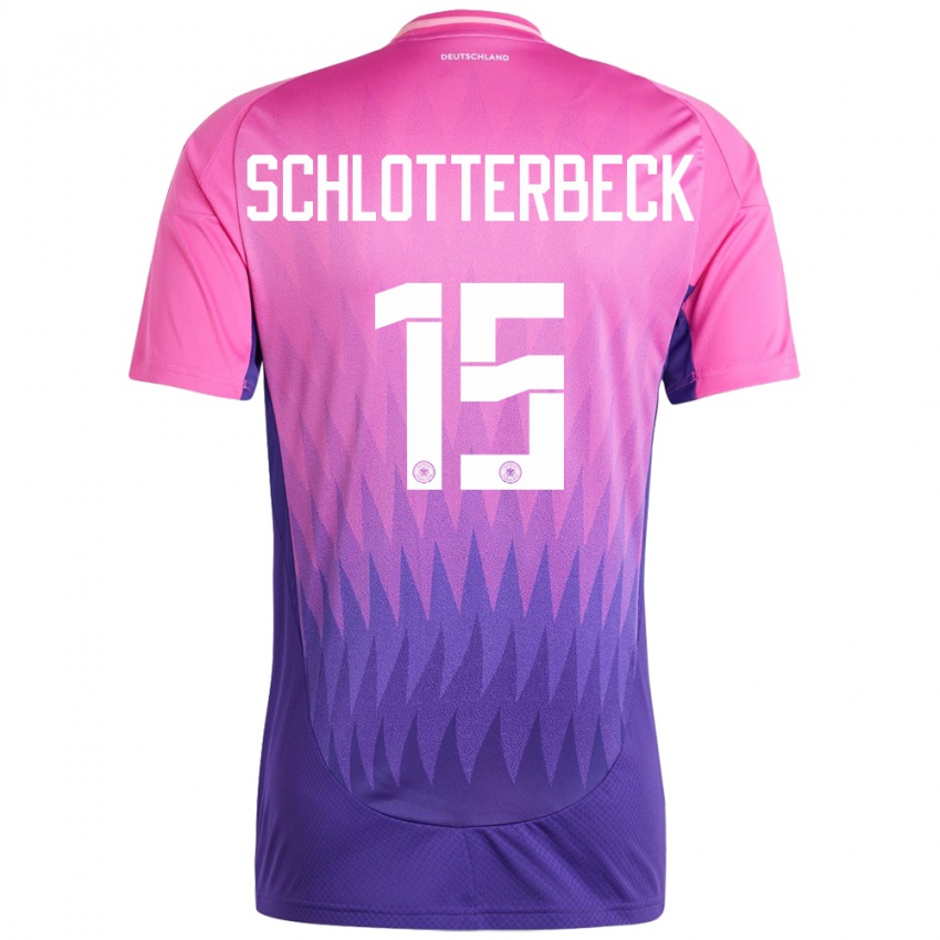 Børn Tyskland Nico Schlotterbeck #15 Pink Lilla Udebane Spillertrøjer 24-26 Trøje T-Shirt