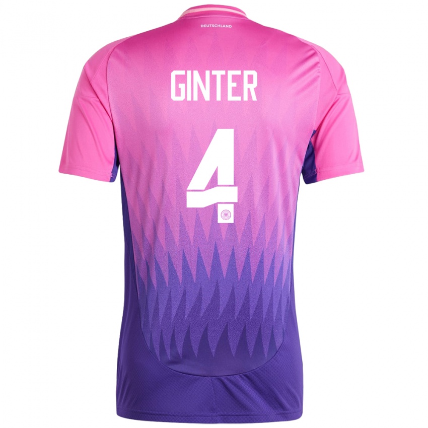 Børn Tyskland Matthias Ginter #4 Pink Lilla Udebane Spillertrøjer 24-26 Trøje T-Shirt