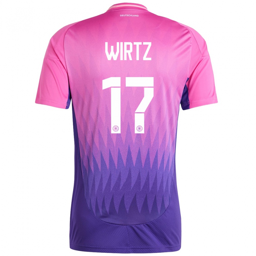 Børn Tyskland Florian Wirtz #17 Pink Lilla Udebane Spillertrøjer 24-26 Trøje T-Shirt