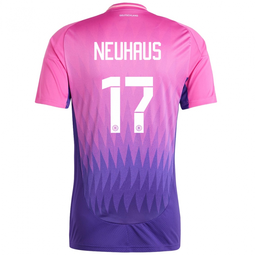 Børn Tyskland Florian Neuhaus #17 Pink Lilla Udebane Spillertrøjer 24-26 Trøje T-Shirt