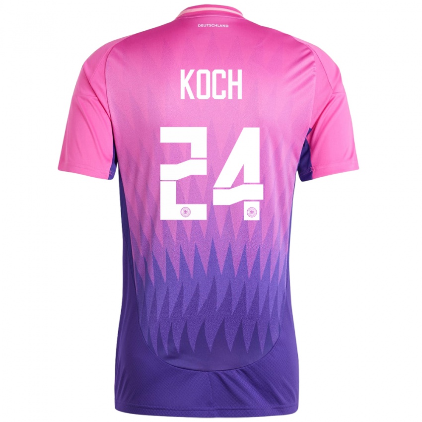 Børn Tyskland Robin Koch #24 Pink Lilla Udebane Spillertrøjer 24-26 Trøje T-Shirt