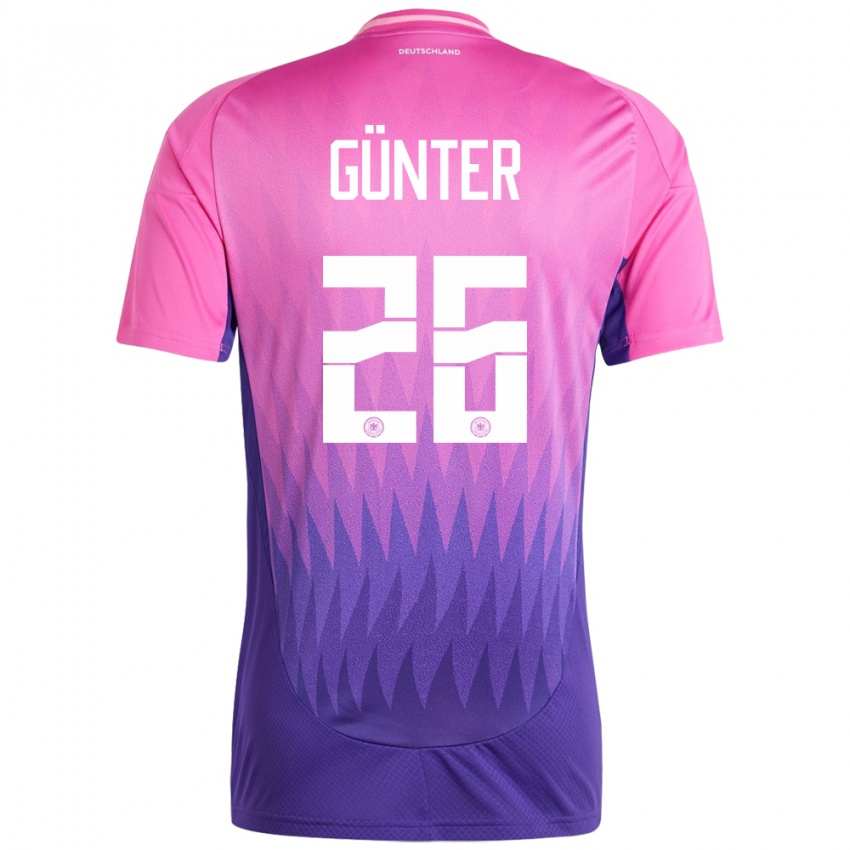 Børn Tyskland Christian Günter #26 Pink Lilla Udebane Spillertrøjer 24-26 Trøje T-Shirt