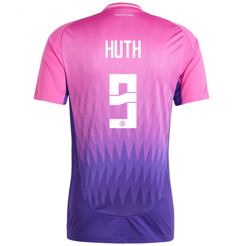 Børn Tyskland Svenja Huth #9 Pink Lilla Udebane Spillertrøjer 24-26 Trøje T-Shirt