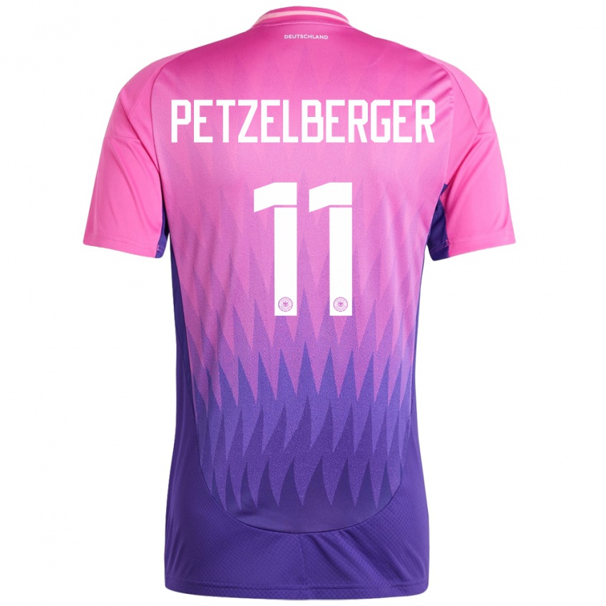 Børn Tyskland Ramona Petzelberger #11 Pink Lilla Udebane Spillertrøjer 24-26 Trøje T-Shirt