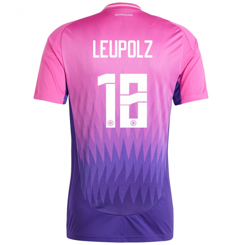 Børn Tyskland Melanie Leupolz #18 Pink Lilla Udebane Spillertrøjer 24-26 Trøje T-Shirt