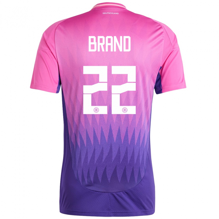 Børn Tyskland Jule Brand #22 Pink Lilla Udebane Spillertrøjer 24-26 Trøje T-Shirt