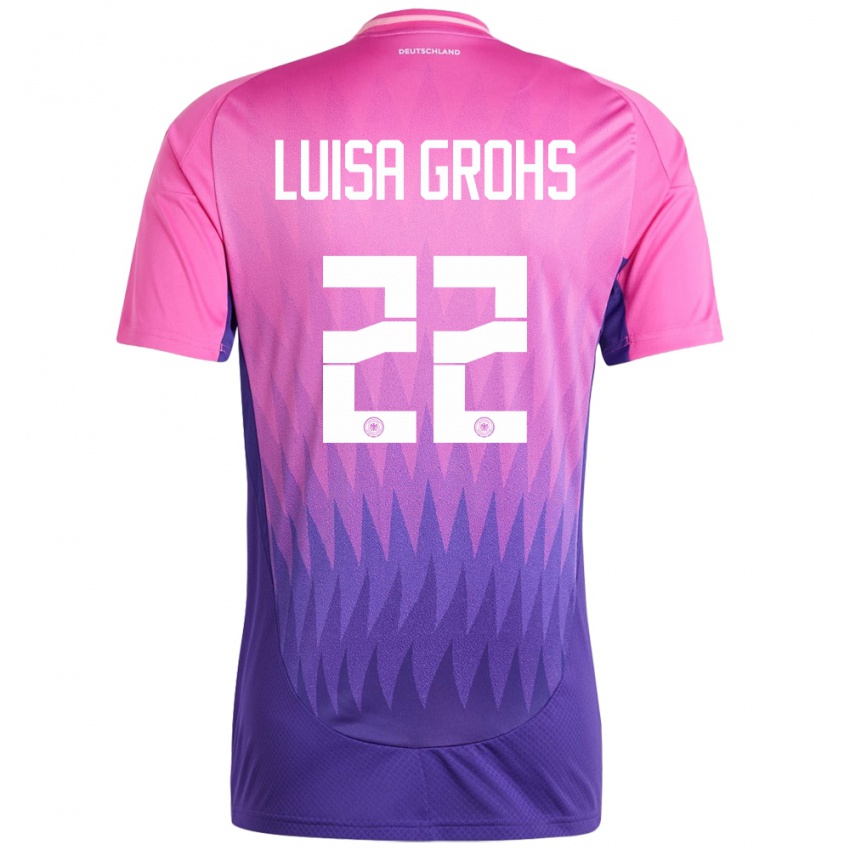 Børn Tyskland Maria Luisa Grohs #22 Pink Lilla Udebane Spillertrøjer 24-26 Trøje T-Shirt