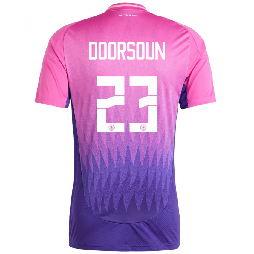 Børn Tyskland Sara Doorsoun #23 Pink Lilla Udebane Spillertrøjer 24-26 Trøje T-Shirt