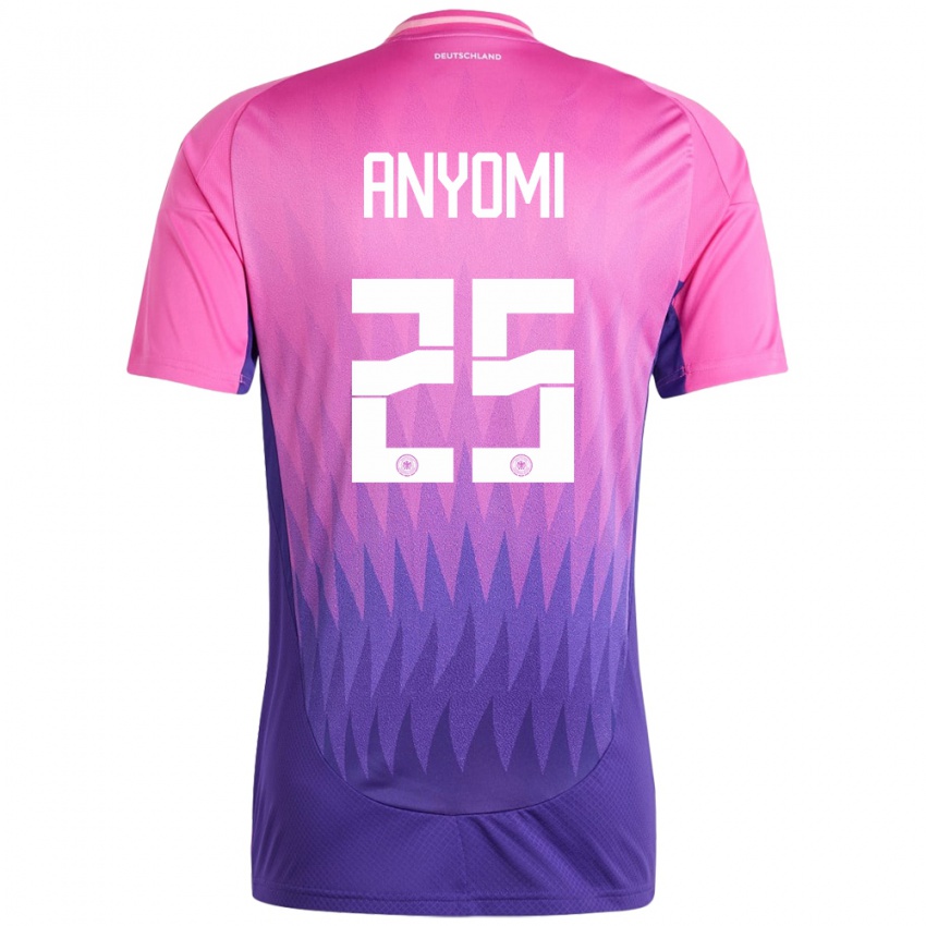 Børn Tyskland Nicole Anyomi #25 Pink Lilla Udebane Spillertrøjer 24-26 Trøje T-Shirt