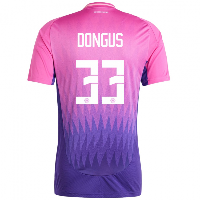 Børn Tyskland Fabienne Dongus #33 Pink Lilla Udebane Spillertrøjer 24-26 Trøje T-Shirt