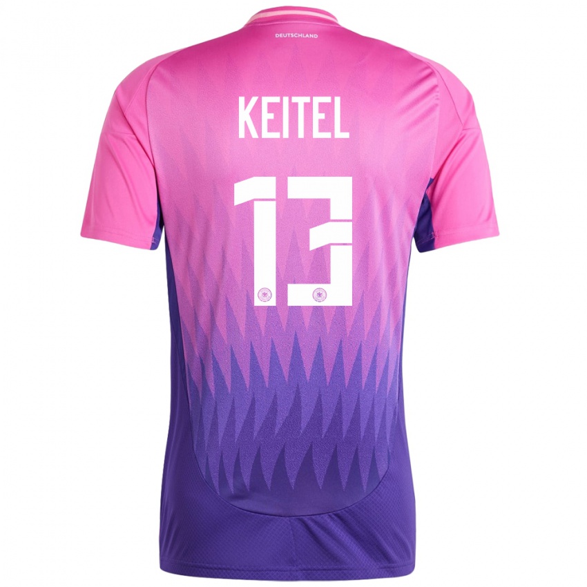 Børn Tyskland Yannik Keitel #13 Pink Lilla Udebane Spillertrøjer 24-26 Trøje T-Shirt