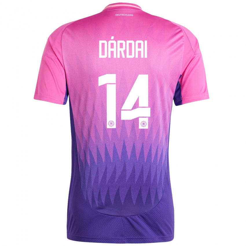 Børn Tyskland Marton Dardai #14 Pink Lilla Udebane Spillertrøjer 24-26 Trøje T-Shirt