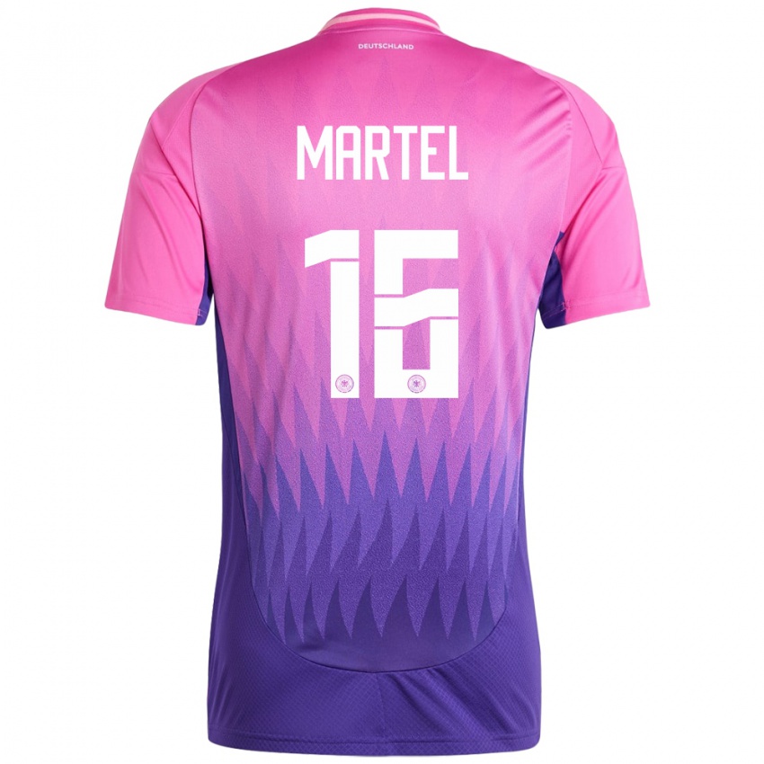 Børn Tyskland Eric Martel #16 Pink Lilla Udebane Spillertrøjer 24-26 Trøje T-Shirt