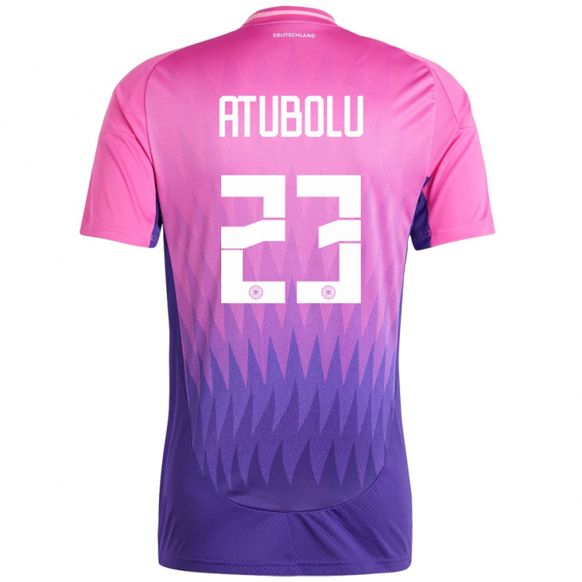 Børn Tyskland Noah Atubolu #23 Pink Lilla Udebane Spillertrøjer 24-26 Trøje T-Shirt