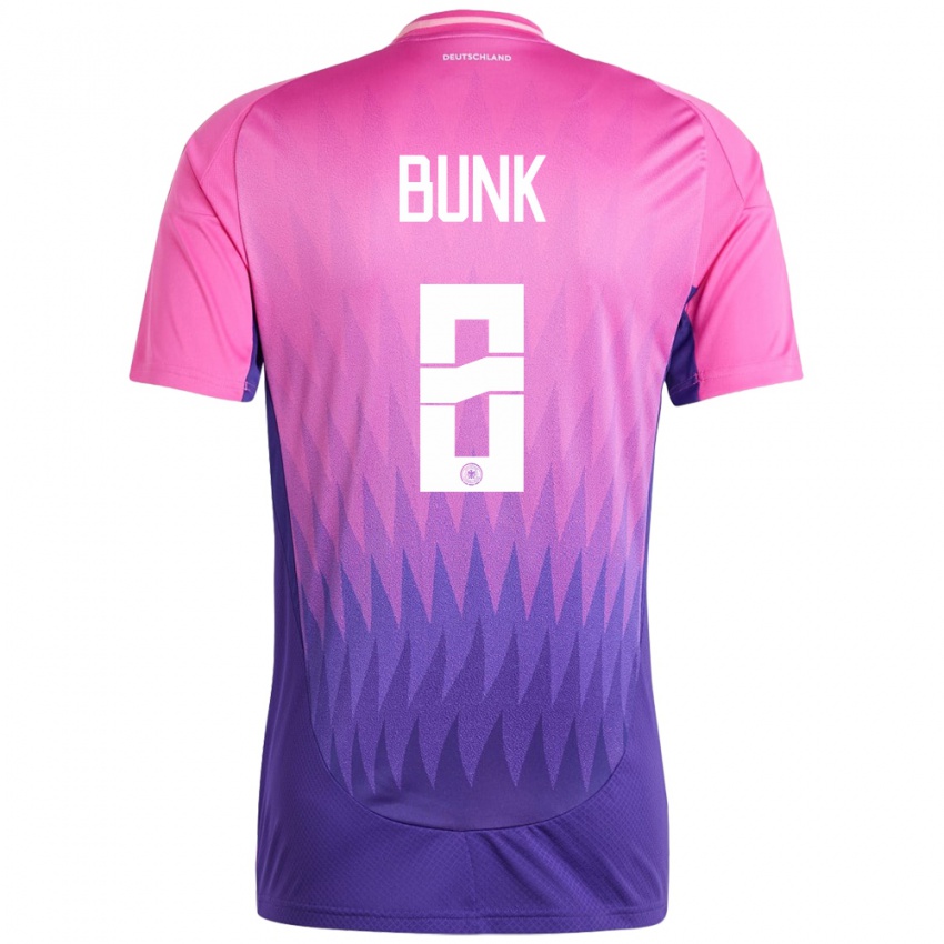 Børn Tyskland Daniel Bunk #8 Pink Lilla Udebane Spillertrøjer 24-26 Trøje T-Shirt