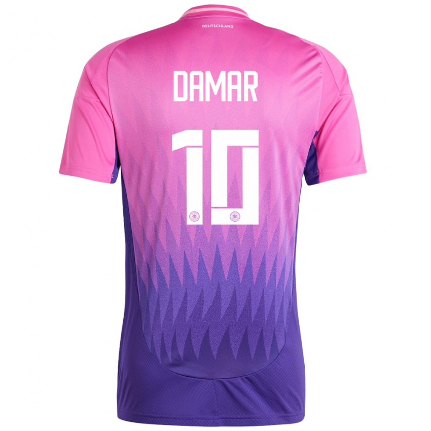 Børn Tyskland Muhammed Damar #10 Pink Lilla Udebane Spillertrøjer 24-26 Trøje T-Shirt