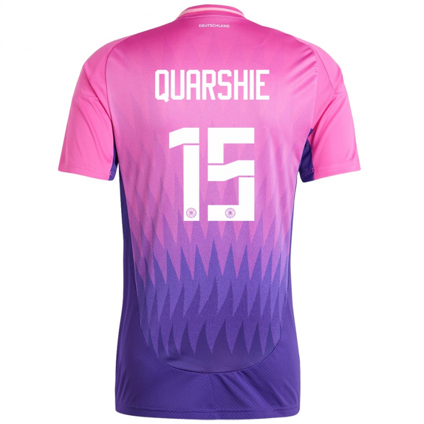 Børn Tyskland Joshua Quarshie #15 Pink Lilla Udebane Spillertrøjer 24-26 Trøje T-Shirt