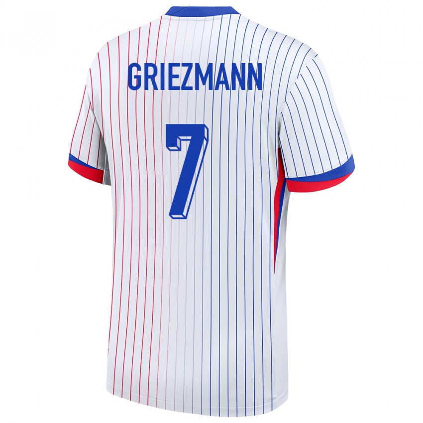 Børn Frankrig Antoine Griezmann #7 Hvid Udebane Spillertrøjer 24-26 Trøje T-Shirt