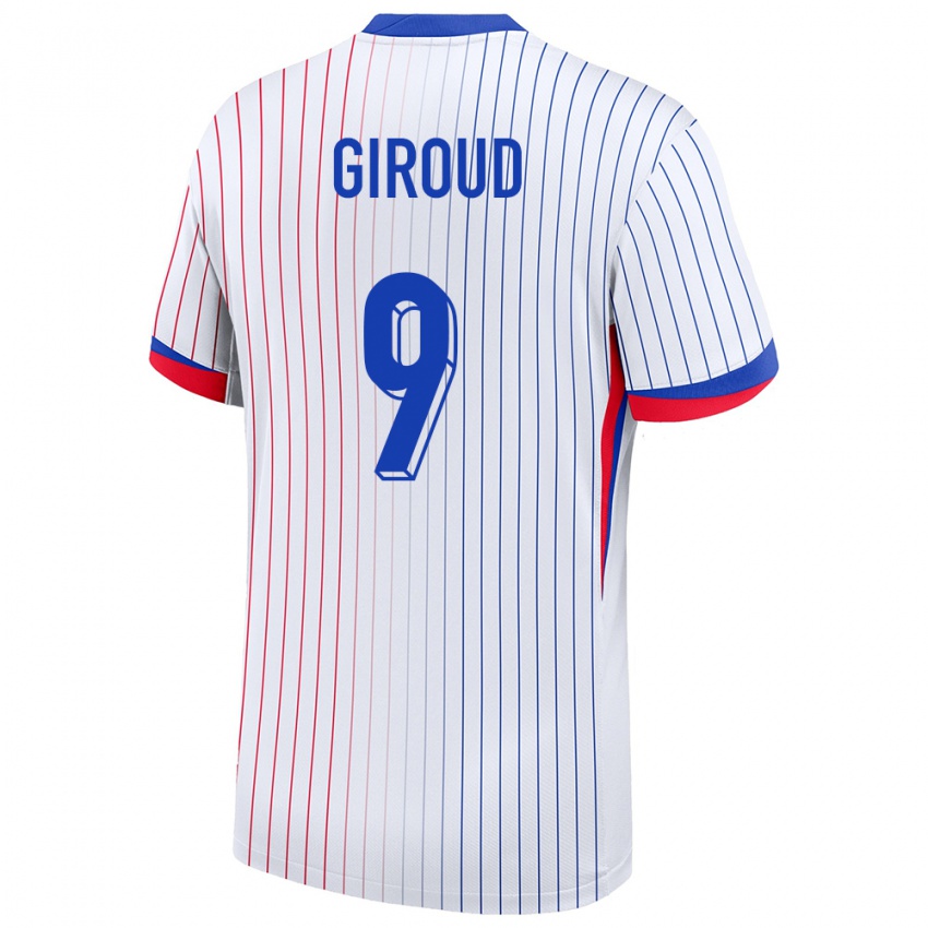 Børn Frankrig Olivier Giroud #9 Hvid Udebane Spillertrøjer 24-26 Trøje T-Shirt