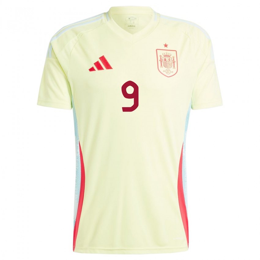 Børn Spanien Gavi #9 Gul Udebane Spillertrøjer 24-26 Trøje T-Shirt