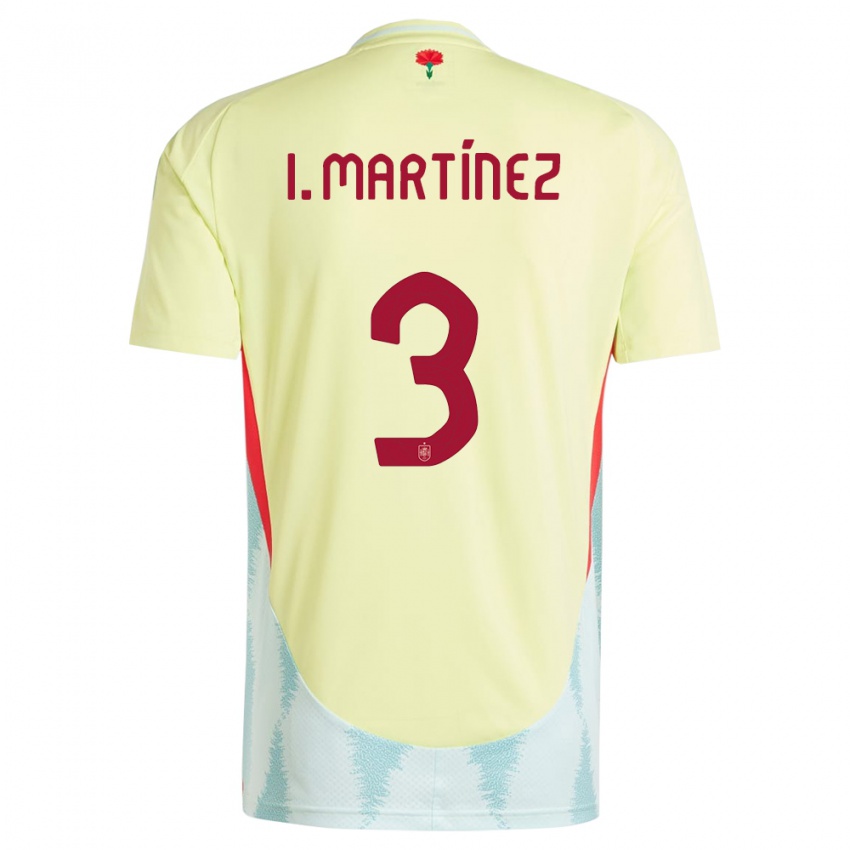 Børn Spanien Inigo Martinez #3 Gul Udebane Spillertrøjer 24-26 Trøje T-Shirt