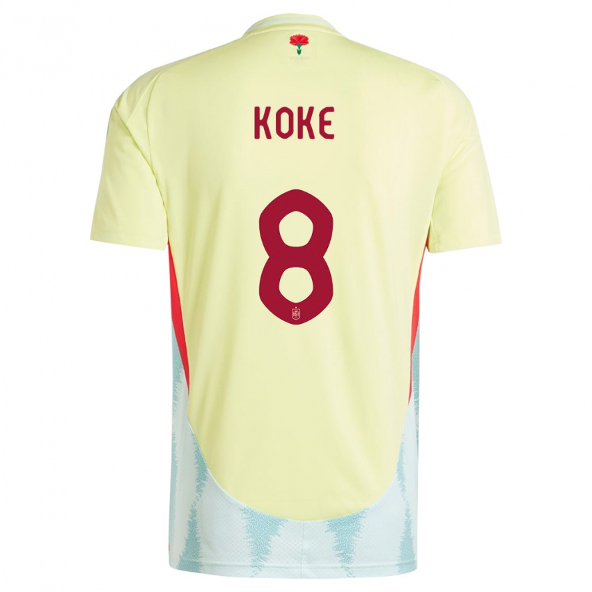 Børn Spanien Koke #8 Gul Udebane Spillertrøjer 24-26 Trøje T-Shirt