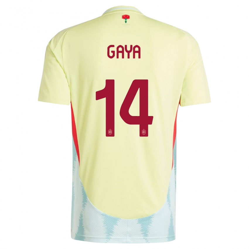 Børn Spanien Jose Gaya #14 Gul Udebane Spillertrøjer 24-26 Trøje T-Shirt