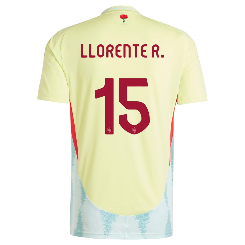 Børn Spanien Diego Llorente #15 Gul Udebane Spillertrøjer 24-26 Trøje T-Shirt