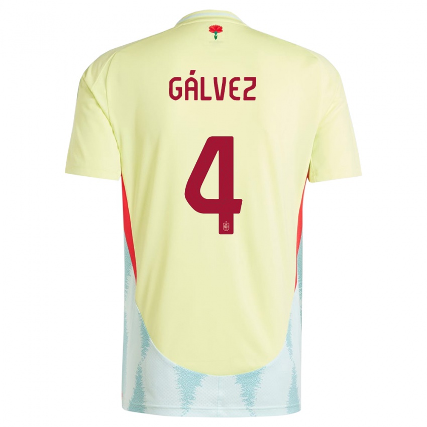 Børn Spanien Rocio Galvez #4 Gul Udebane Spillertrøjer 24-26 Trøje T-Shirt