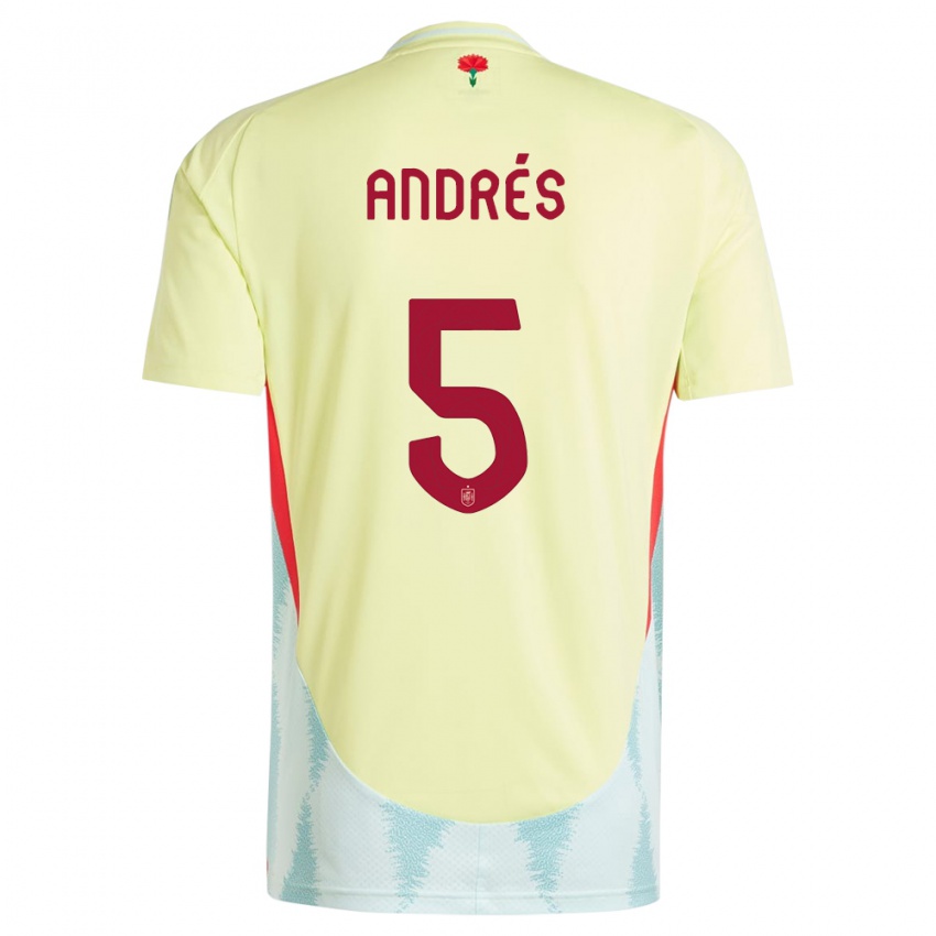 Børn Spanien Ivana Andres #5 Gul Udebane Spillertrøjer 24-26 Trøje T-Shirt