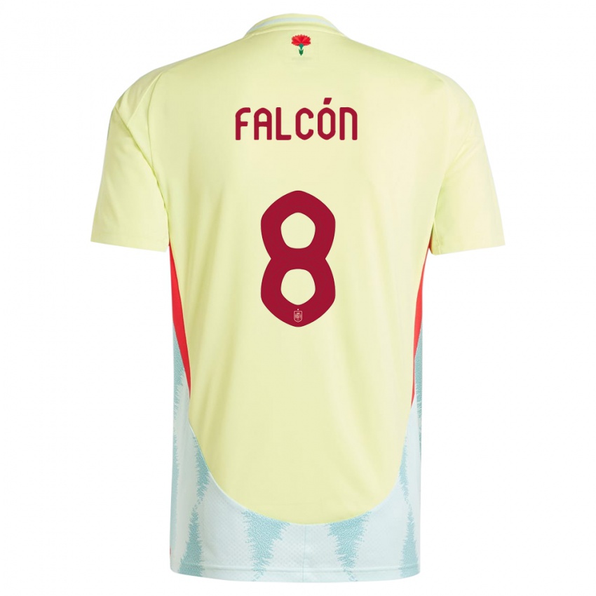 Børn Spanien Andrea Falcon #8 Gul Udebane Spillertrøjer 24-26 Trøje T-Shirt