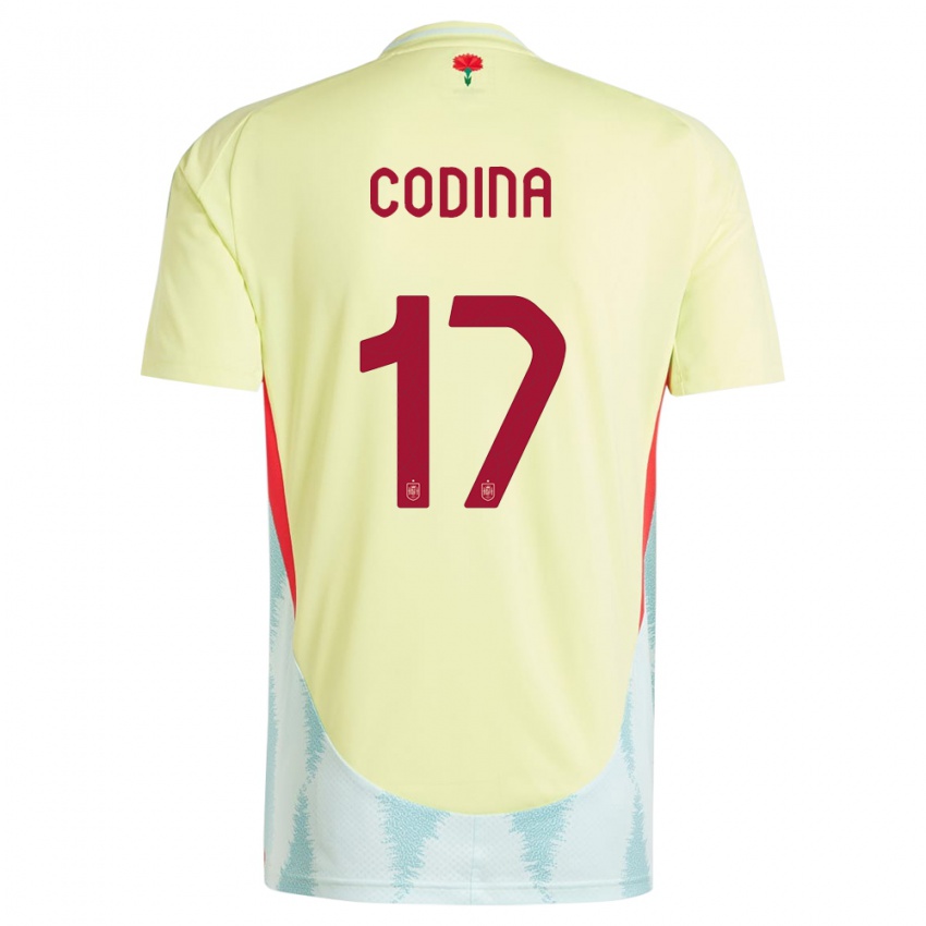 Børn Spanien Laia Codina #17 Gul Udebane Spillertrøjer 24-26 Trøje T-Shirt