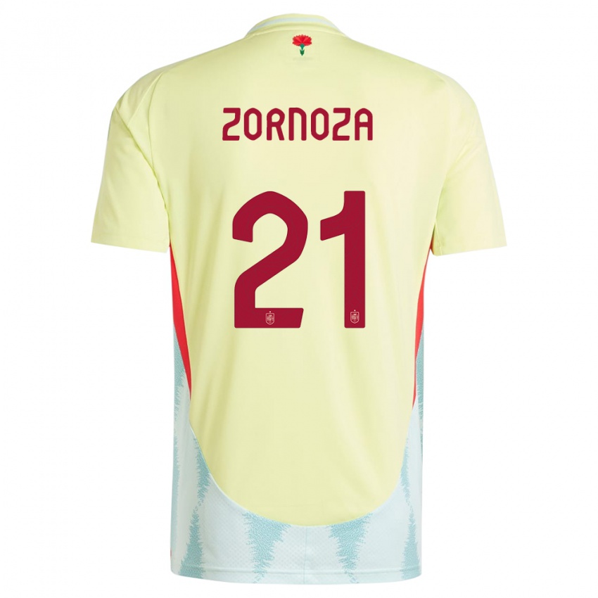 Børn Spanien Claudia Zornoza #21 Gul Udebane Spillertrøjer 24-26 Trøje T-Shirt