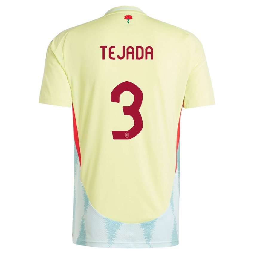 Børn Spanien Ana Tejada #3 Gul Udebane Spillertrøjer 24-26 Trøje T-Shirt