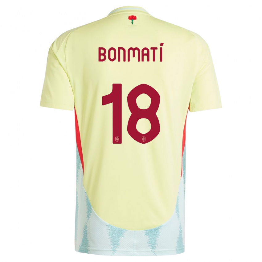 Børn Spanien Aitana Bonmati #18 Gul Udebane Spillertrøjer 24-26 Trøje T-Shirt