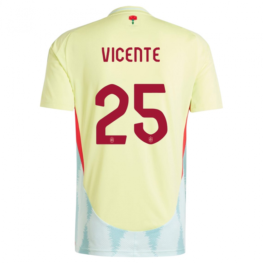 Børn Spanien Ainhoa Vicente #25 Gul Udebane Spillertrøjer 24-26 Trøje T-Shirt