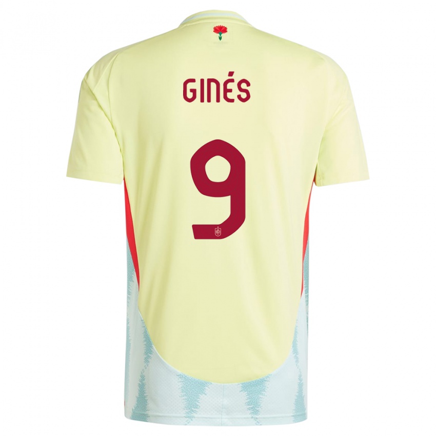 Børn Spanien Alvaro Gines #9 Gul Udebane Spillertrøjer 24-26 Trøje T-Shirt