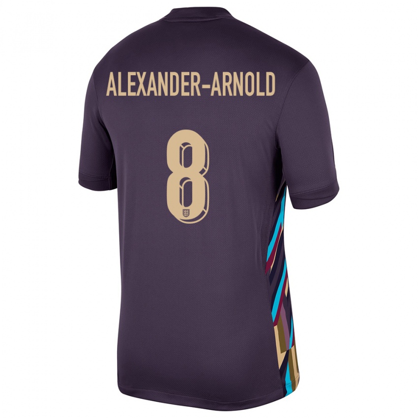 Børn England Trent Alexander-Arnold #8 Mørk Rosin Udebane Spillertrøjer 24-26 Trøje T-Shirt