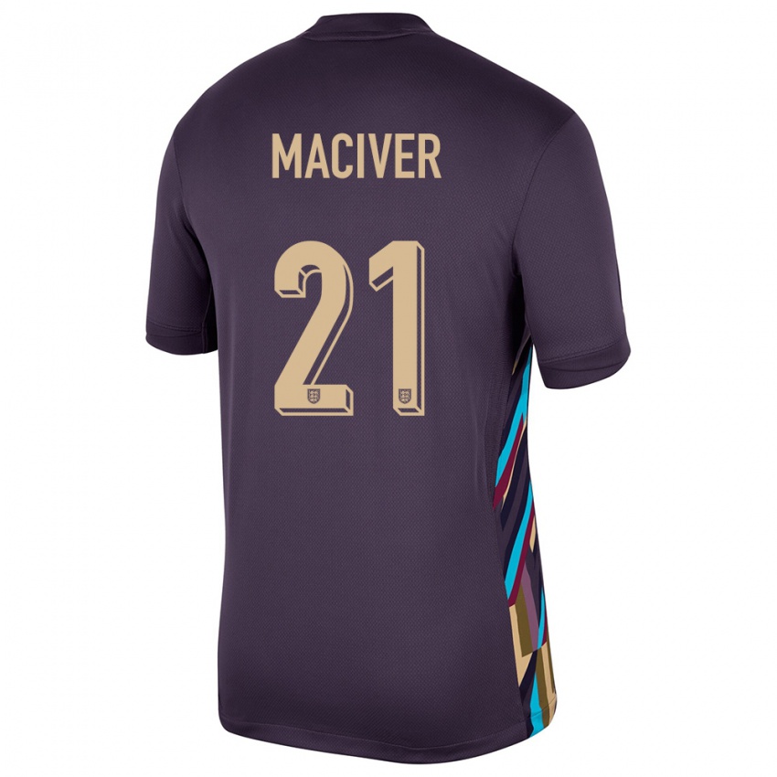 Børn England Sandy Maciver #21 Mørk Rosin Udebane Spillertrøjer 24-26 Trøje T-Shirt