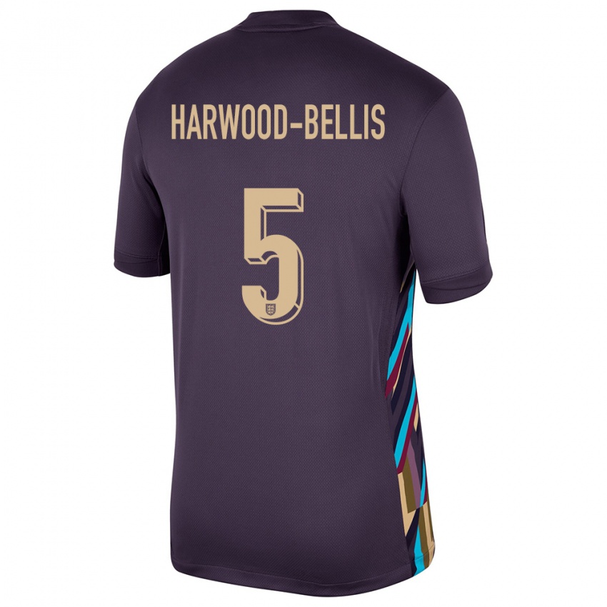 Børn England Taylor Harwood Bellis #5 Mørk Rosin Udebane Spillertrøjer 24-26 Trøje T-Shirt