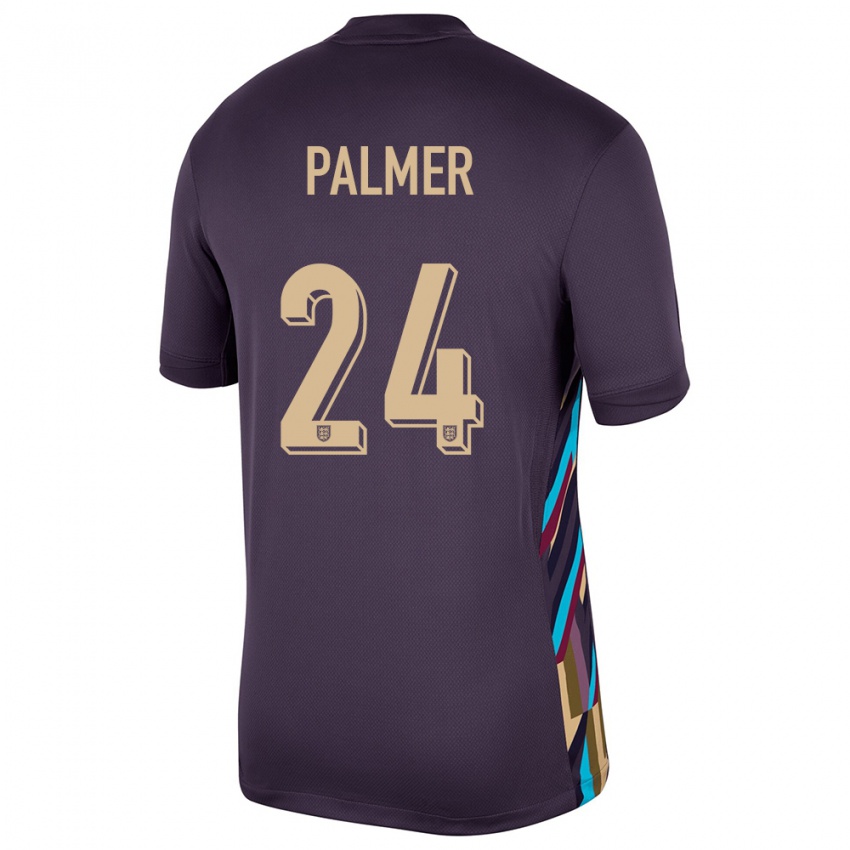 Børn England Cole Palmer #24 Mørk Rosin Udebane Spillertrøjer 24-26 Trøje T-Shirt