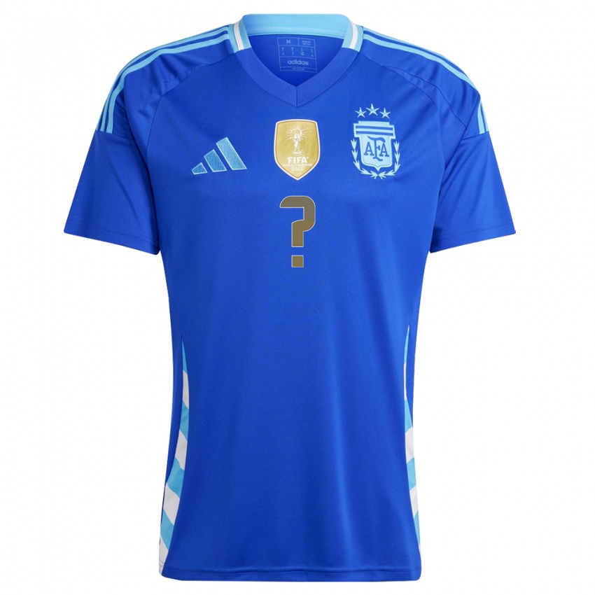 Børn Argentina Dit Navn #0 Blå Udebane Spillertrøjer 24-26 Trøje T-Shirt