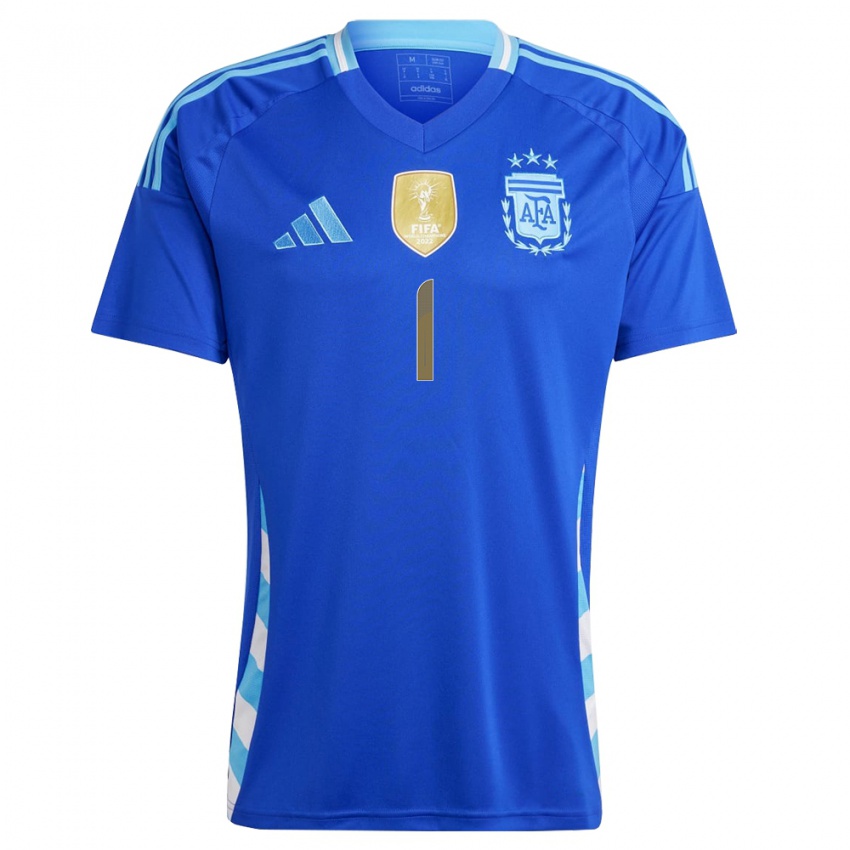 Børn Argentina Vanina Correa #1 Blå Udebane Spillertrøjer 24-26 Trøje T-Shirt