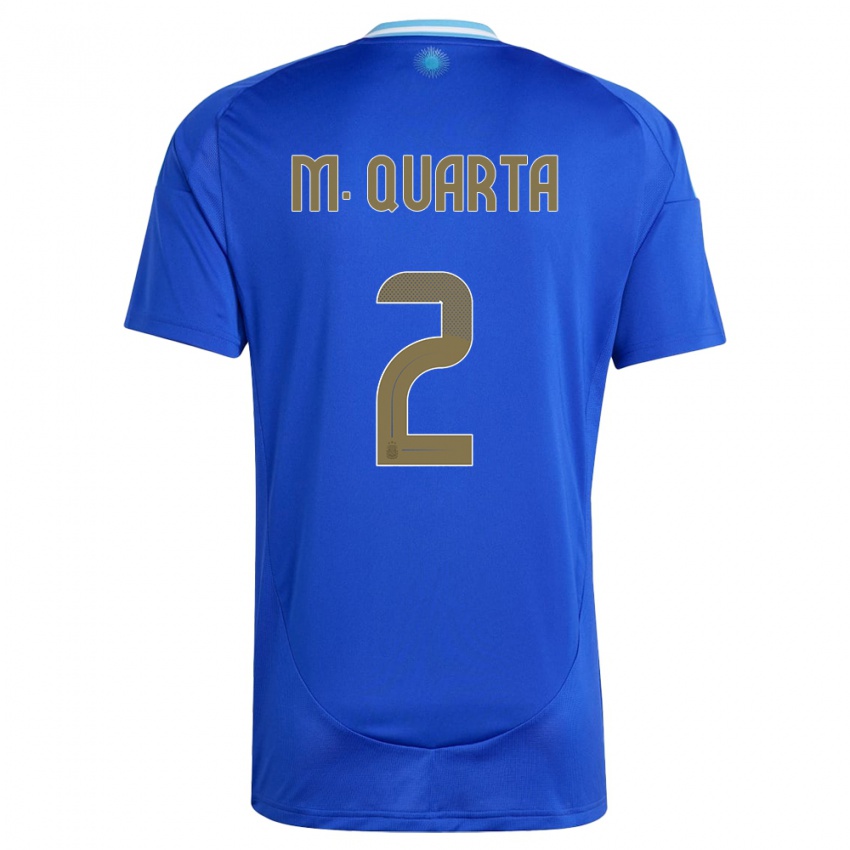 Børn Argentina Lucas Martinez Quarta #2 Blå Udebane Spillertrøjer 24-26 Trøje T-Shirt