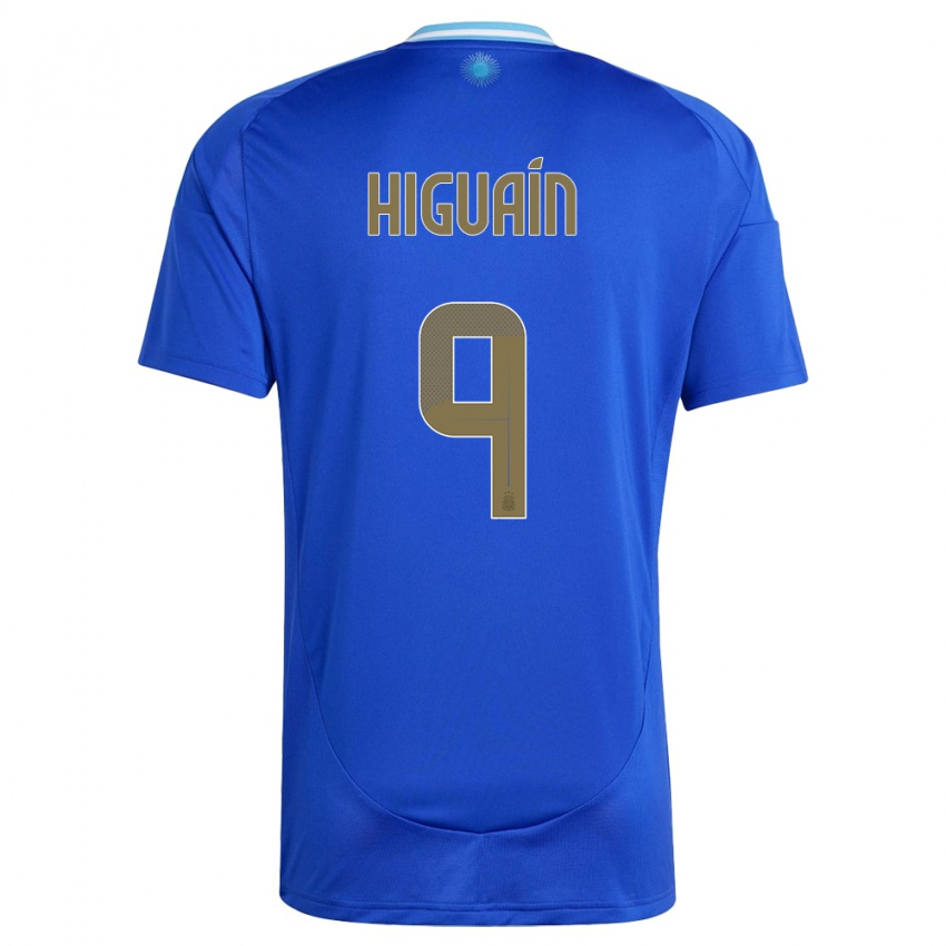 Børn Argentina Gonzalo Higuain #9 Blå Udebane Spillertrøjer 24-26 Trøje T-Shirt