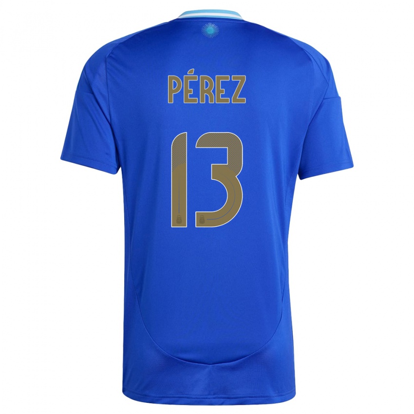 Børn Argentina Nehuen Perez #13 Blå Udebane Spillertrøjer 24-26 Trøje T-Shirt