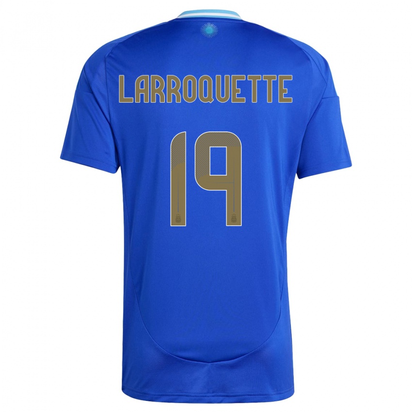 Børn Argentina Mariana Larroquette #19 Blå Udebane Spillertrøjer 24-26 Trøje T-Shirt